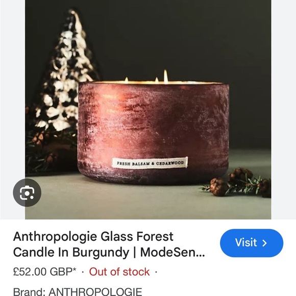 Anthropologie Glass Forest Candle Large NIB - Picture 15 of 16